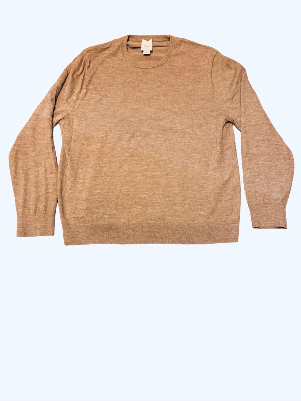 Men's Crewneck Marino Sweater in Light Brown